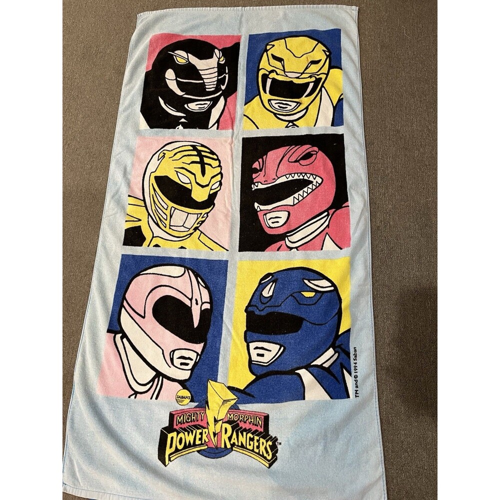 VTG Vintage 1994 Mighty Morphin Power Rangers Beach Towel By Jay Franco *READ*